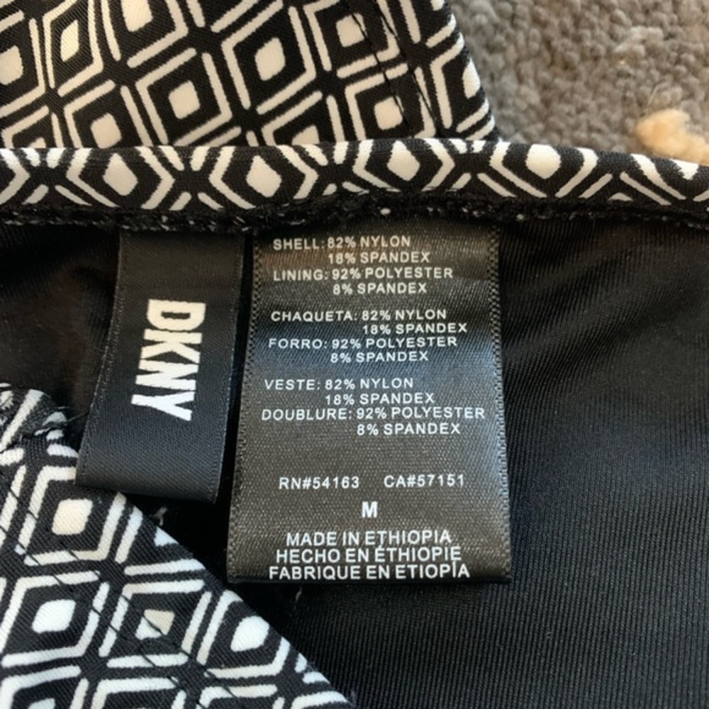 DKNY Women’s Bandeau Maillot Black White Geo‎ Size Med - Picture 6 of 9